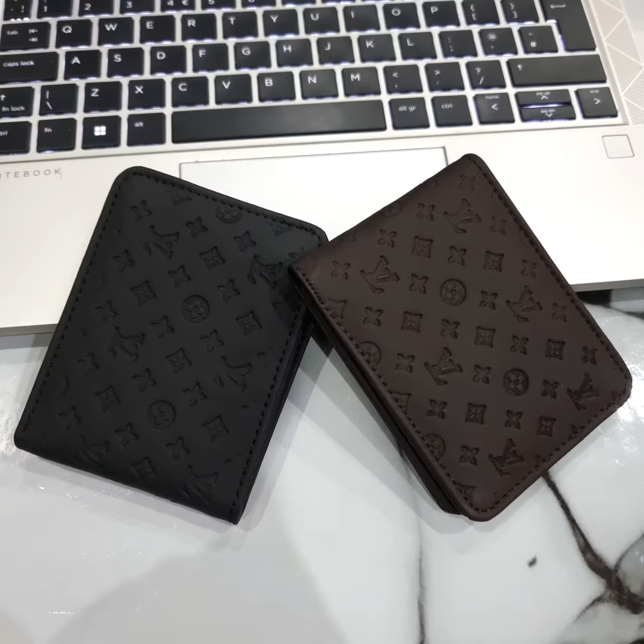 LV Mens Leather Wallet Brown