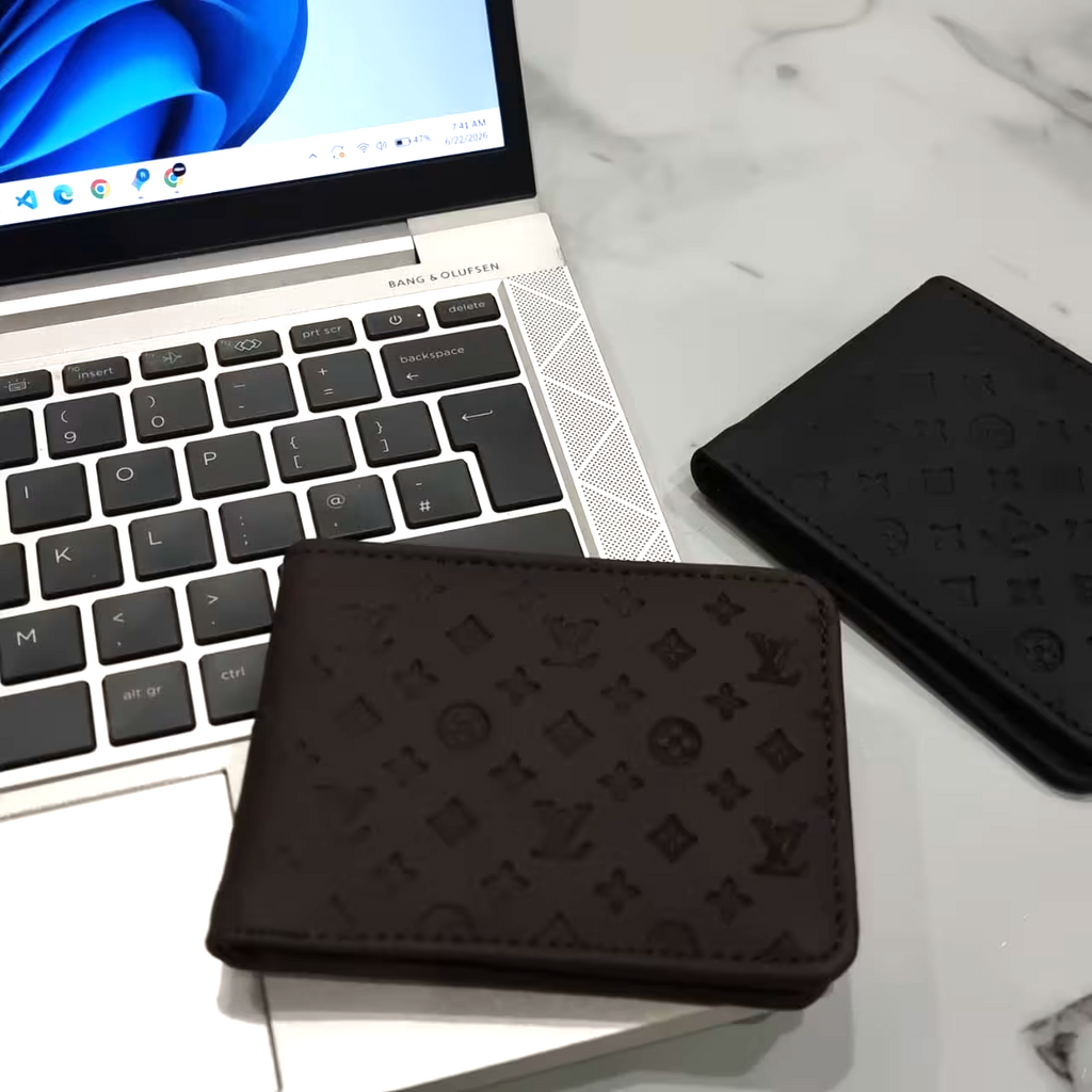 LV Mens Leather Wallet Black