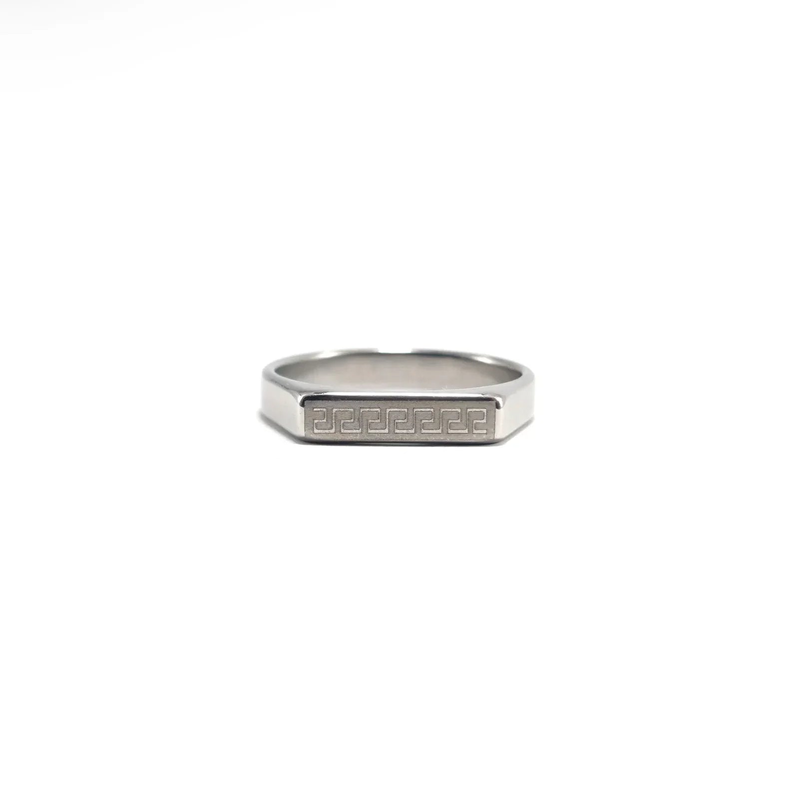 Greek Key Pattern Ring (Silver)