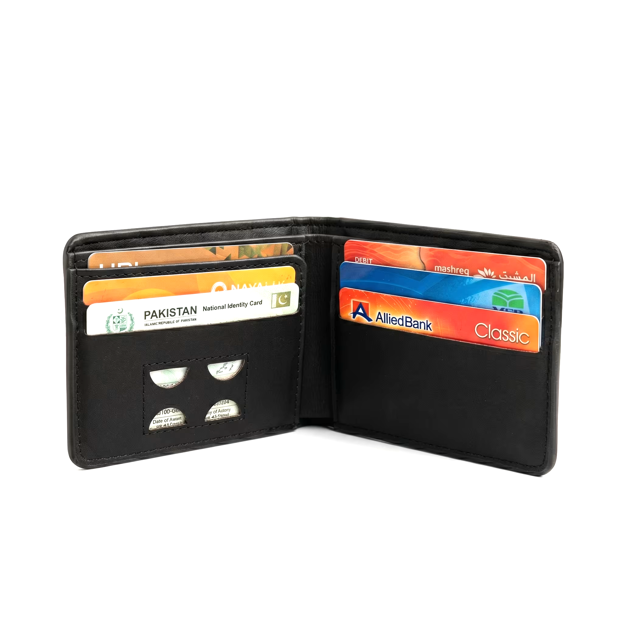 M Tag Mens Leather Wallet Black
